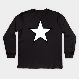 White and Black Star Kids Long Sleeve T-Shirt